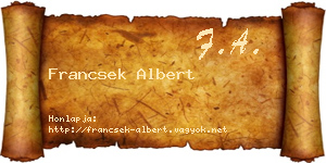 Francsek Albert névjegykártya